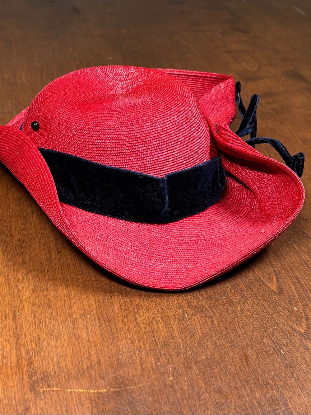 Red Straw Statement Hat - Picture 4 of 5